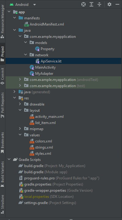 RecyclerView project structure RecyclerView project structure