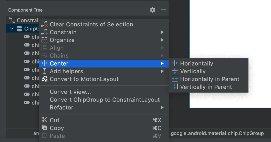 Android Chip constraints Android Chip constraints