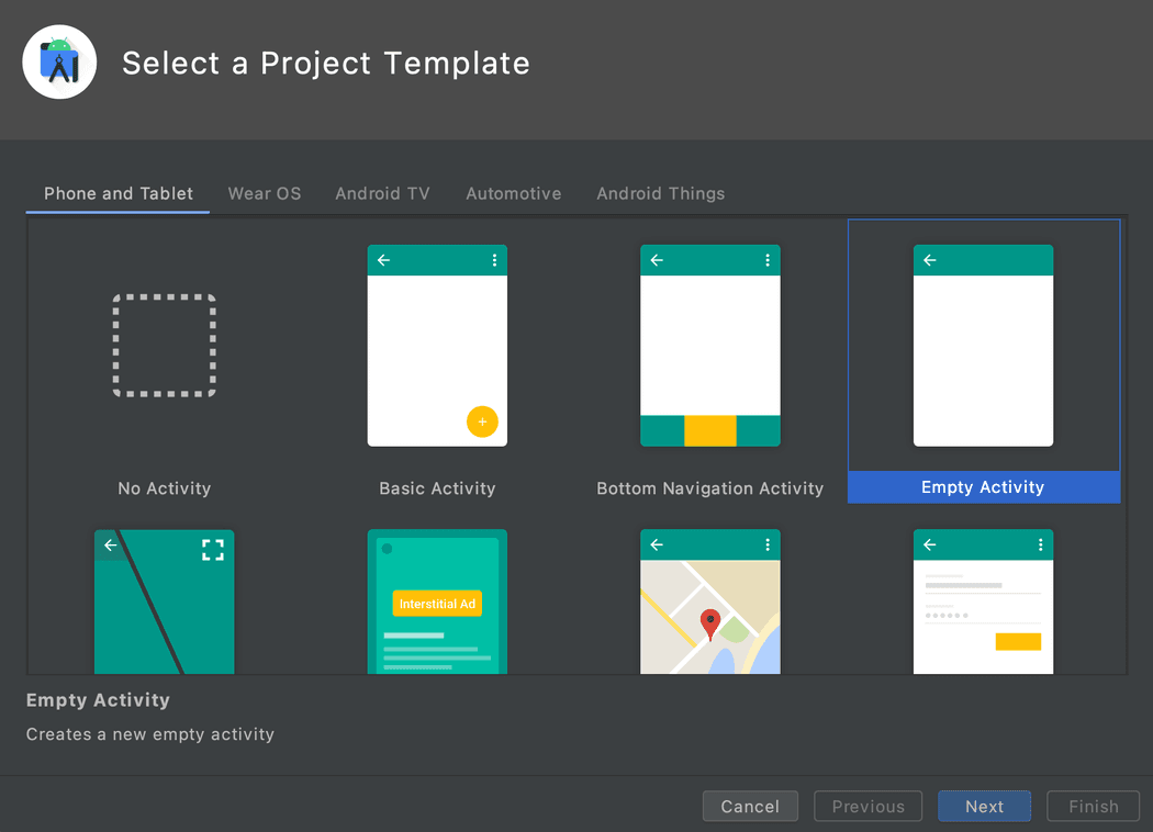 Android studio new project Android studio new project