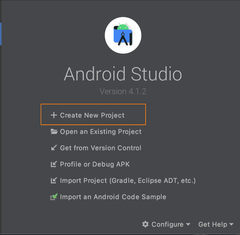 Android studio create project Android studio create project